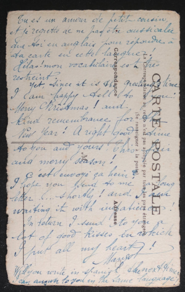 1914 France Guerre 14-16 carte postale dessin unique drapeau allemand