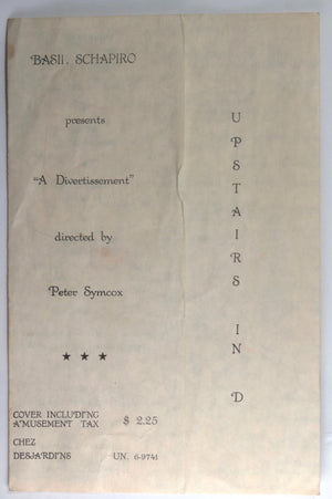 1961 Montreal programme music event Chez  Desjardins +  Molson ad