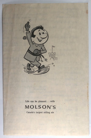 1961 Montreal programme music event Chez  Desjardins +  Molson ad