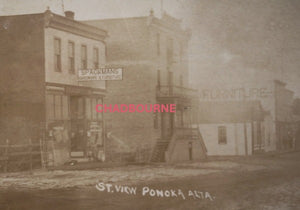 Pre-1910 Canada photo postcard of main street Ponoka Alberta