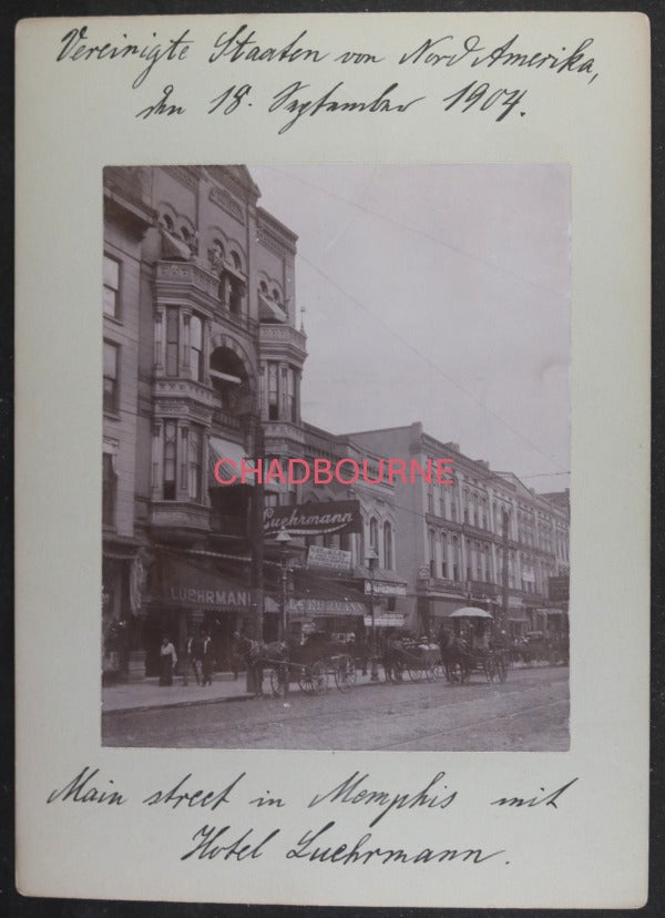 1904 USA Memphis TN street photo of Luehrmann Hotel