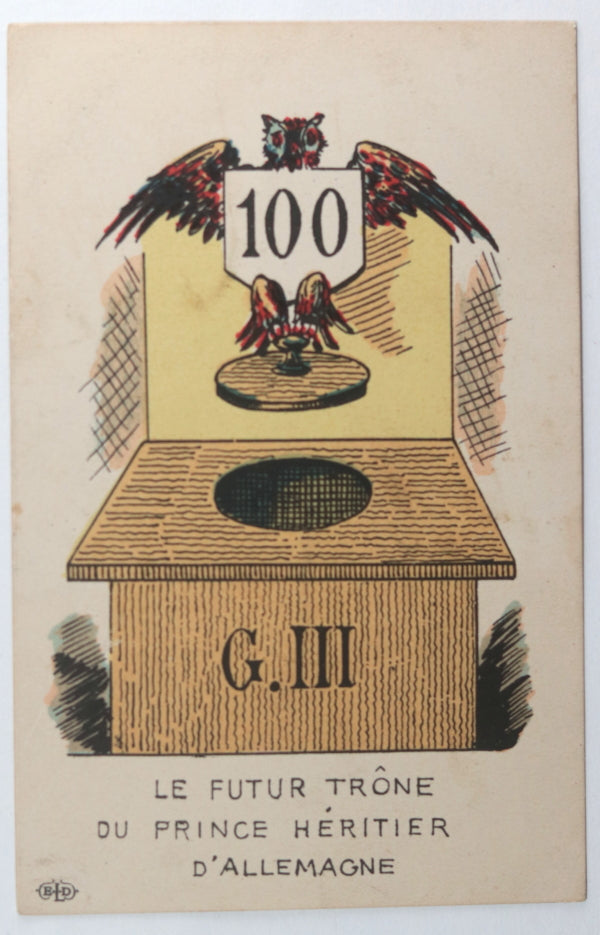 Guerre 14-18 France carte postale 'Trône Prince d’Allemagne'