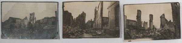 Guerre 14-18 France lot de 9 photos ruines bombardement Reims 1915-16