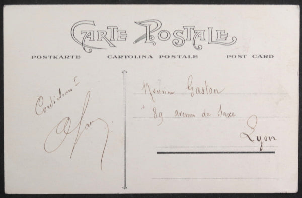 1910 France carte postale humoristique, femme tombe biplan Wright