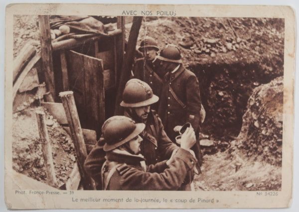 Guerre 39-45 carte postale Algérie soldats français ‘coup de pinard’