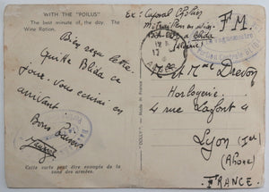 Guerre 39-45 carte postale Algérie soldats français ‘coup de pinard’