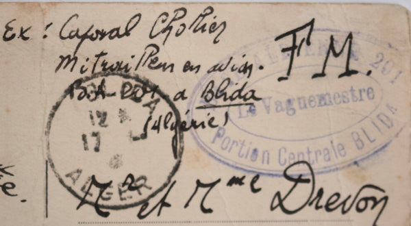 Guerre 39-45 carte postale Algérie soldats français ‘coup de pinard’