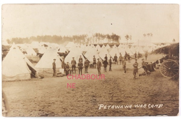 WW1 Canada photo postcard of Petawawa ON military camp