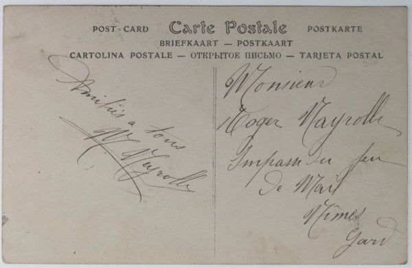 1909 France carte postale Osca mangeur de serpents