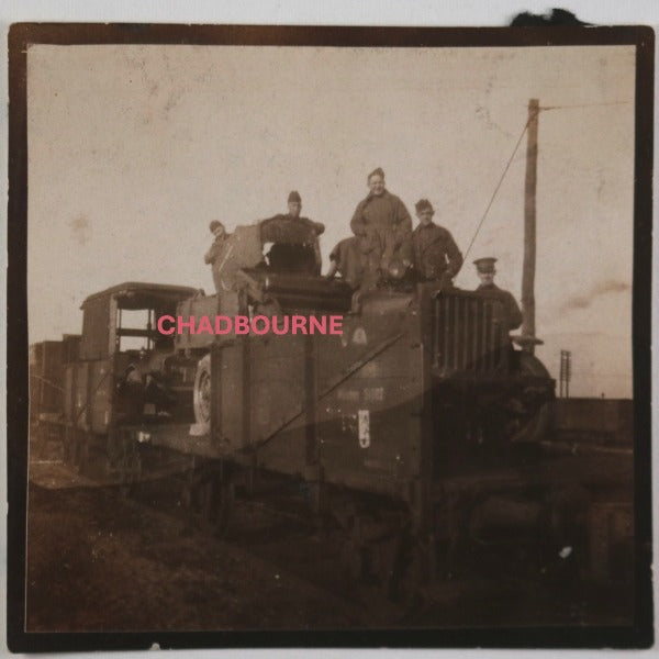 c. 1919 photo American troops on locomotive, to Latvia then Russia