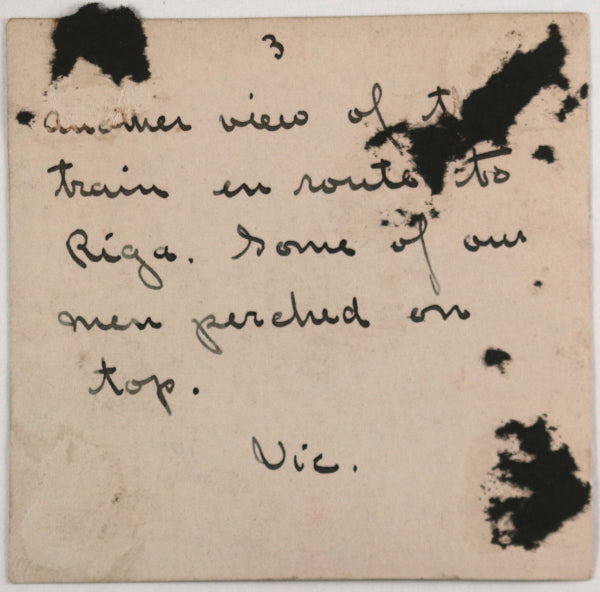 c. 1919 photo American troops on locomotive, to Latvia then Russia