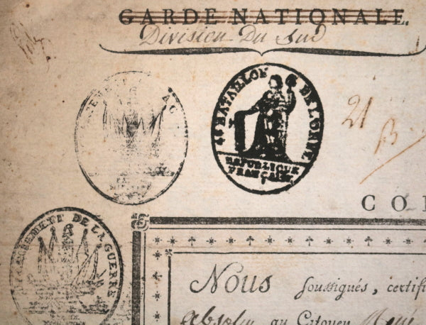 1796 France Révolution Nantes congé absolu 4e bataillon de l’Orne 