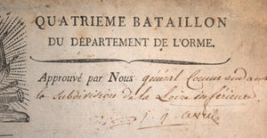 1796 France Révolution Nantes congé absolu 4e bataillon de l’Orne 