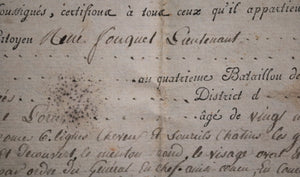 1796 France Révolution Nantes congé absolu 4e bataillon de l’Orne 