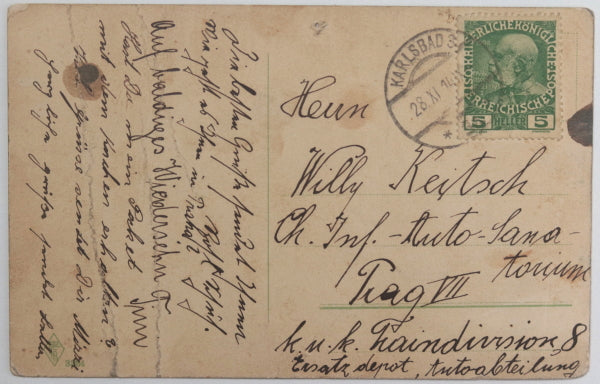 1914 WW1 German patriotic postcard, satire allied nations