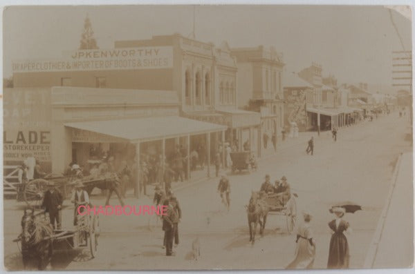 c.1910s Australia photo postcard main street Latrobe (Tasmania)