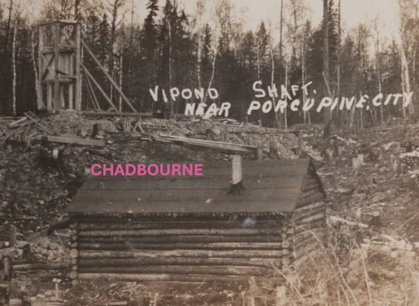 c.1910 Canada photo postcard Vipond Mine shaft Porcupine City ON