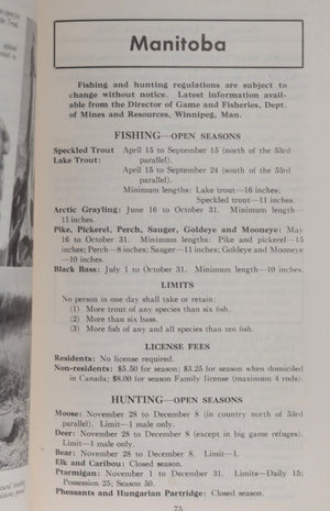 c. 1950 Canada CNR guide to Hunting, Fishing and Canoe Trip