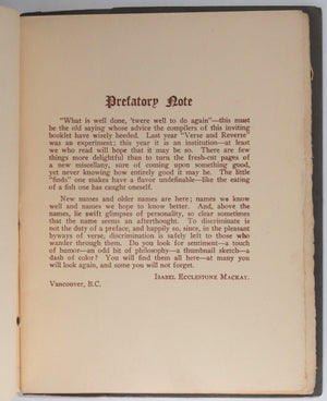 1922 Canada Toronto Women's Press ‘Verse & Reverse’ (L.M. Montgomery)