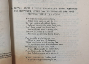 1860 Canada political pamphlet “The Canadian Orange Minstrel” McBride