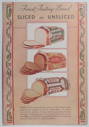 1933 & 1934 USA Bond Bread Cook Books