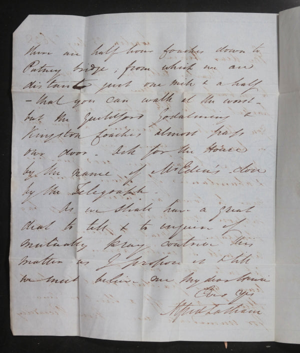 1838 UK letter London to Liverpool, inviting friend to stay in London