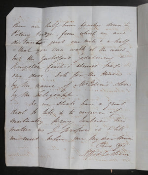 1838 UK letter London to Liverpool, inviting friend to stay in London