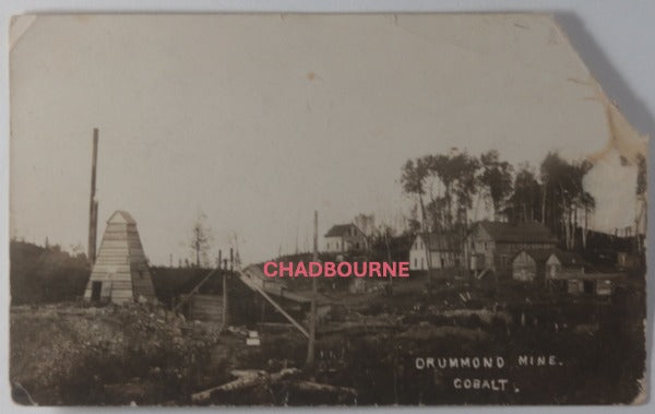 1909  Canada photo postcard  Drummond Mine Giroux Ontario