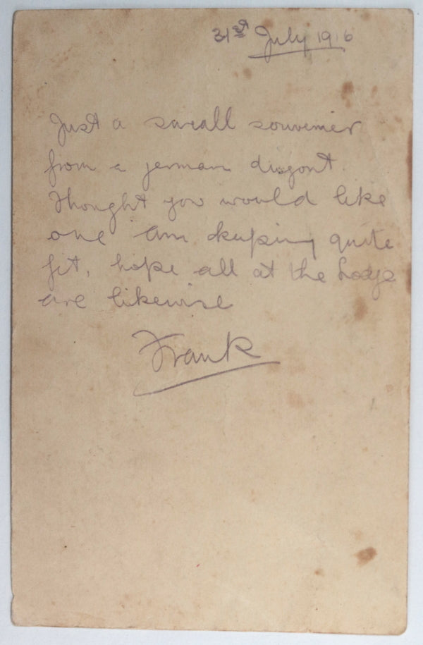 1916 German Fieldpostcard, found and sent home by UK soldier 