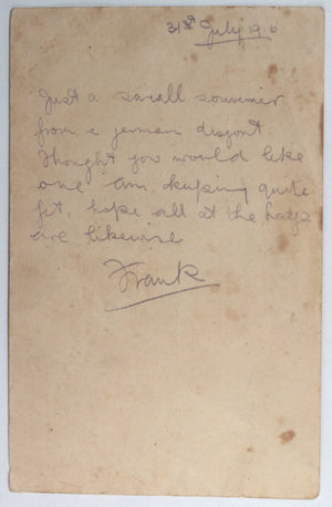 1916 German Fieldpostcard, found and sent home by UK soldier 
