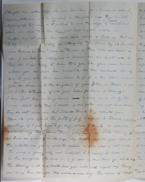 1844 USA Troy NY letter sister to brother in Guilford Center NY