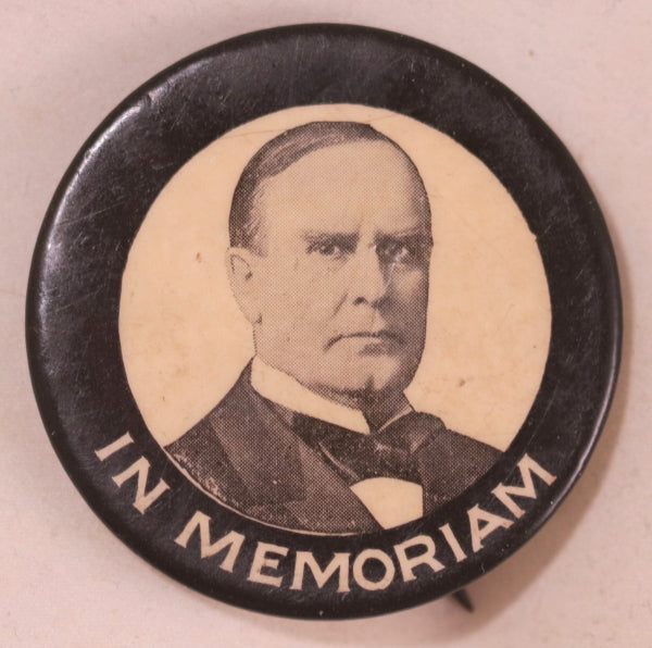 1901 USA mourning pinback assassinated President McKinley 