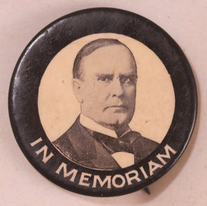 1901 USA mourning pinback assassinated President McKinley 