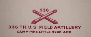 1918 USA WW1 soldier letter 336th Field Artillery Camp Pike AK