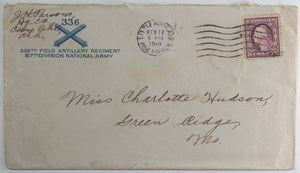 1918 USA WW1 soldier letter 336th Field Artillery Camp Pike AK
