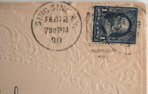 1898 USA Sing Sing NY embossed stationary