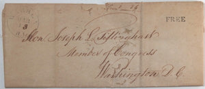 1840 USA letter Warren RI to Congressman Tillinghast in D.C.