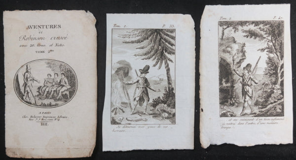 1811 France Paris 18 gravures Robinson Crusoé Tomes 1-4
