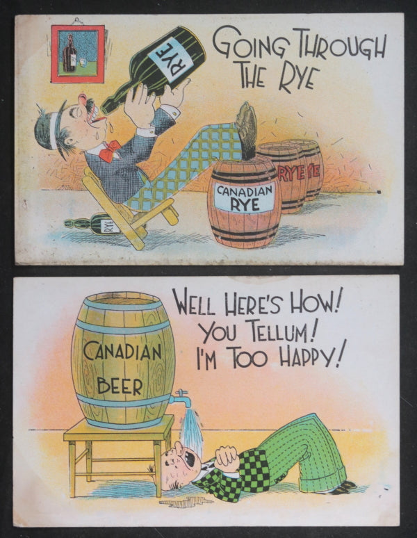 1920-1933 USA  four humoristic Canadian Prohibition postcards