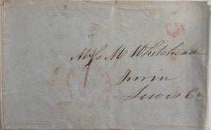 1851 USA letter from Albany to Turin NY, brewery, Sunday school