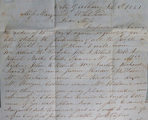 1851 USA letter from Albany to Turin NY, brewery, Sunday school