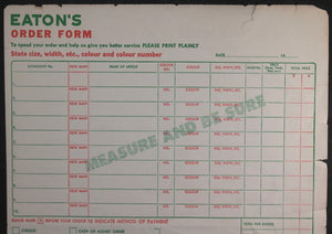 c. 1950s Canada Eaton’s Order Form and Charge Account Application (Qt. 2)