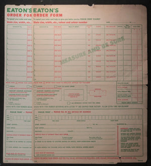 c. 1950s Canada Eaton’s Order Form and Charge Account Application (Qt. 2)