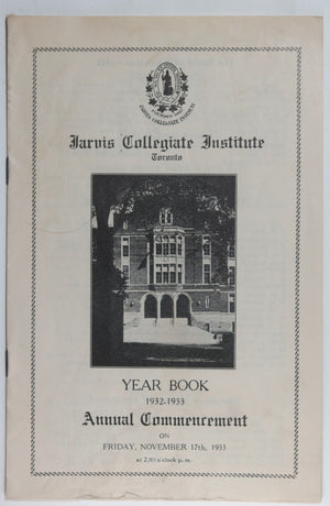 1932- 33 Canada Torpmto pamph;et Commencement Jarvis Collegiate