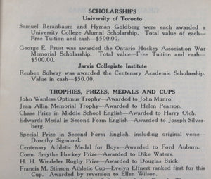 1932- 33 Canada Torpmto pamph;et Commencement Jarvis Collegiate