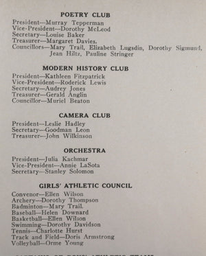 1932- 33 Canada Torpmto pamph;et Commencement Jarvis Collegiate
