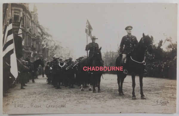 1919 WW1 Liege Belgium photocards parade Canadian troops