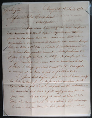 1862 USA commercial letter from New York to Montpellier France