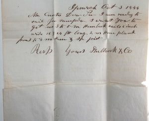 1844 USA letter Ipswich MA to Hampden ME, ship supplies