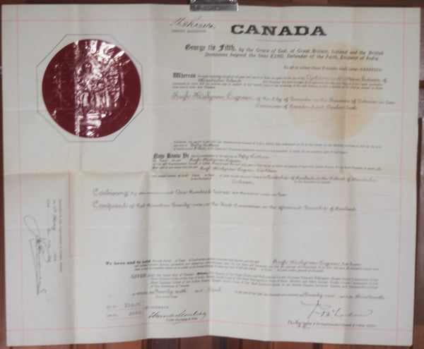 1929 Canada Federal Indian Land Sale Manitoulin Island (ON)